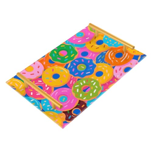 Bandeja decorativa decorativa con asas de plástico para servir joyas, perfumes, platos para servir charolas para servir café