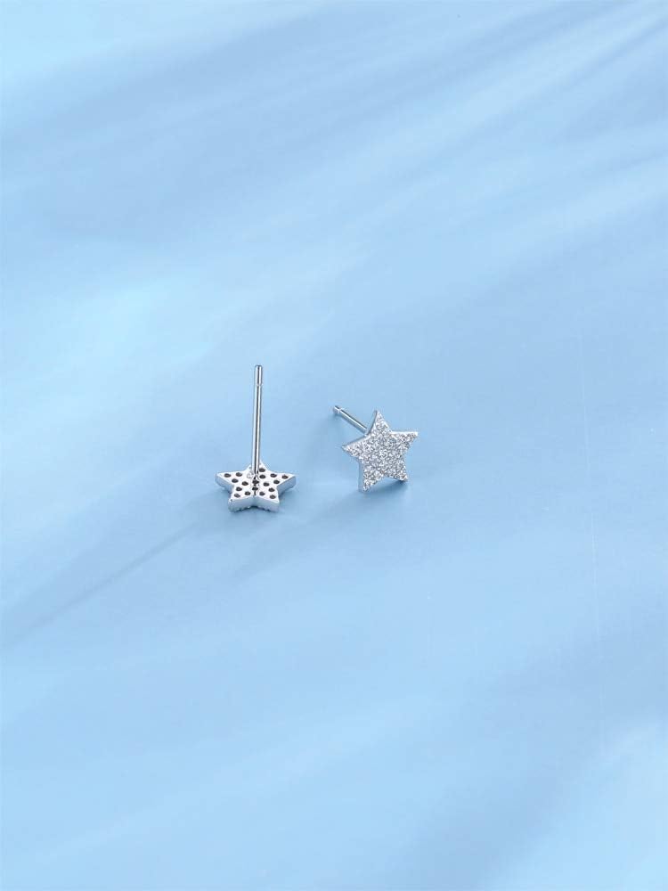 HLTYGWX Orecchini a Forma di Stella in Argento Sterling 925 Orecchini Piccoli con zirconi Trasparenti per Donne Gioielli in Argento 925 pregiati