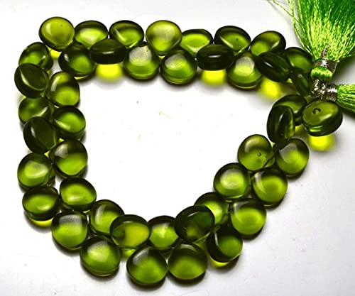 Perles quartz hydro couleur péridot en coeur pour exprimer votre créativité
