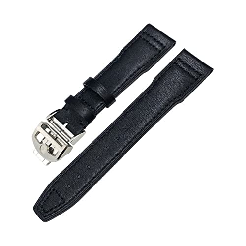 Bracelet en cuir bleu pour montre IWC Mark 18, idéal pour vos tenues business
