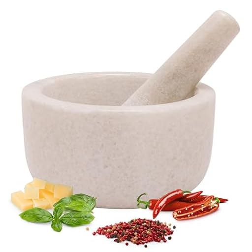 H&S Set de Mortero - Mortero Cocina de Piedra Maciza de Mármol para Machacar y Triturar Especias - Set Molcajete 18 cm de Cocina para Moler - Mortero Marmol Blanco | Ya disponible en tu tienda friki favorita! En mundofriki.es! H&S Set de Mortero - Mortero Cocina de Piedra Maciza de Mármol para Machacar y Triturar Especias - Set Molcajete 18 cm de Cocina para Moler - Mortero Marmol Blanco | Ya disponible en tu tienda friki favorita! En mundofriki.es!