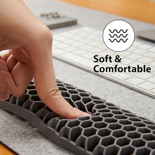 Image of Cloudy Canvas Keyboard Wrist Rest Pad, Best Ergonomic Palm Rest. Non-Slip and Soft Cushion for Typing Pain Relief & Hand Support - Office, Computer, Laptop, Gaming Desk Accessory (Pink)