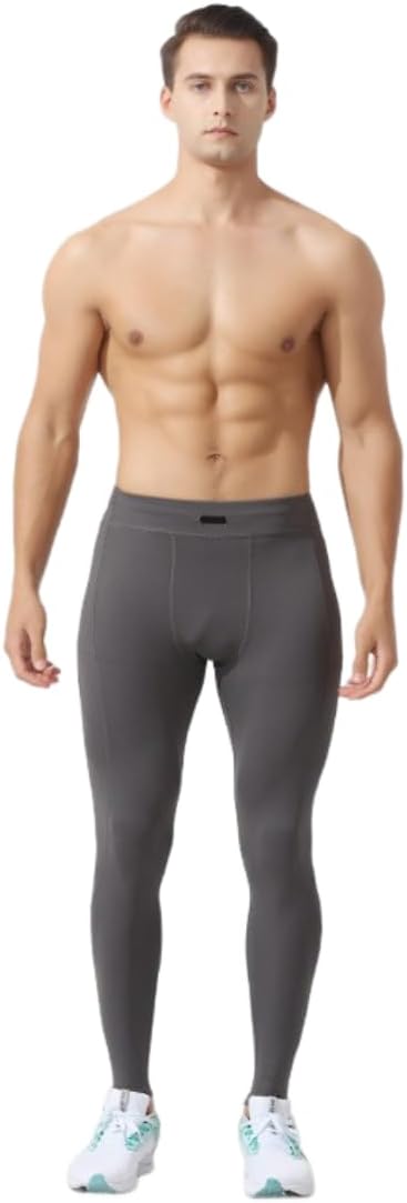 Men's Athletic Base Layer Quick Dry Compression Pants with Pockets for Men's Workout Running, Yoga & Cycling