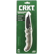 CRKT Endorser Folding Pocket Knife Retail Package, Black Blade, Thumb Stud, Liner Lock, Two Tone G10 Handle, Pocket Clip 1105KC