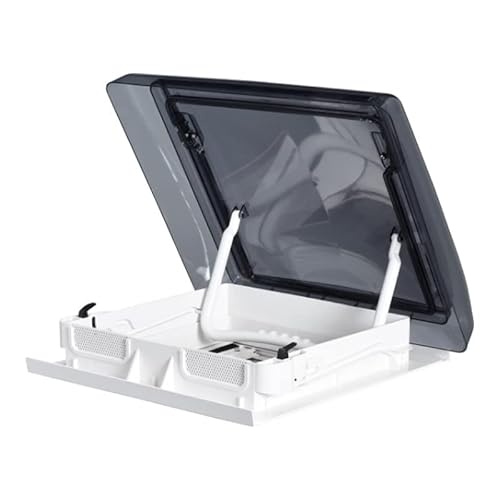 MAXXAIR SKYMAXX ‎00-97110 Skylight LX Plus - Thin ROOF Manual Lift lid with 4 Open Positions - White Interior Frame with LED Lighting