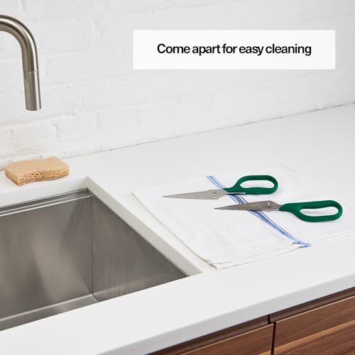 Image of Misen Heavy Duty Kitchen Shears - Comfortable Ambidextrous Scissors for Meat, Poultry, Herbs & More - Easy to Clean - German Stainless Steel - Large | Green