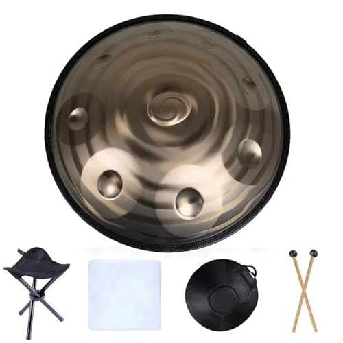 Tambor Hand Pan para adultos 22 pulgadas 9 notas 432Hz 440Hz Tambor de meditación Yoga instrumento musical principiante miniatura 3