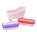 HAOSDA Hand and Nail Brush 2 Sided Scrubbing Cleaner Brushes 2pcs, Small Plastic Bathtub for Soap, Pack of 1
