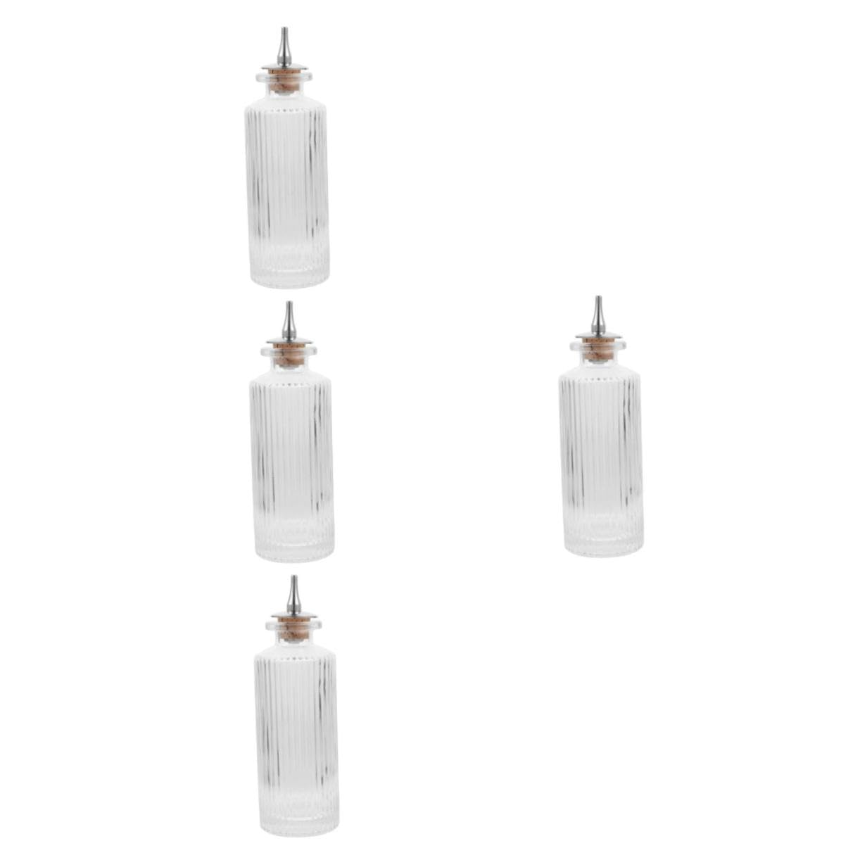 Homoyoyo 4 Piezas Botella de Vidrio para Amargos con Tapón de Corcho de Roble Botella Lidded para Cócteles para Vino con Sello Hermético Diseño Resistente para Barras y Uso Prolongado