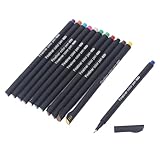 12 Stück Sublimationsmarker Infusible Pens Sublimationstintenset Mehrfarbig 0,4 mm Wärmeübertragungsstift mit feiner Spitze und Nr. 6-Adaptern für Explore