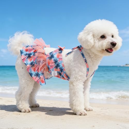 Image of CuteBone One Piece Dog Bikini Swimsuit Dress - Puppy Bathing Suit Costume for Small Dogs - Comfortable & Stylish Pet Clothes for Summer Pool, Beach & Play LTDB16S