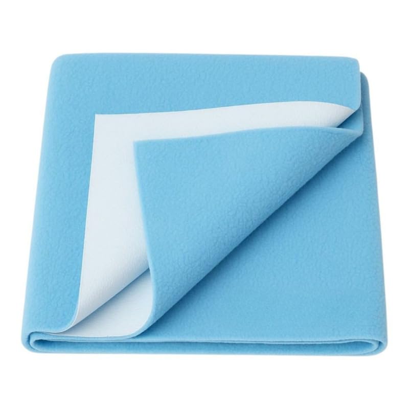 Waterproof Mattress/Bed Protector for Kids Urine | Baby, Elderly & Adult Reusable Dry Sheet | Absorbent, Washable, Soft Fabric (Color-Baby Blue Size-140x100cm)-picture-22