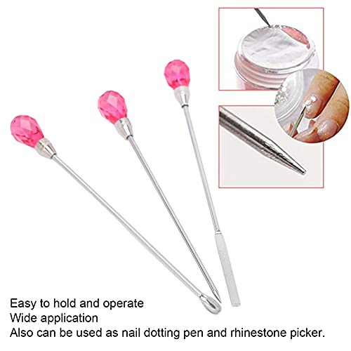 Set 3 Piezas Herramientas Nail Art Acero Inoxidable miniatura 3