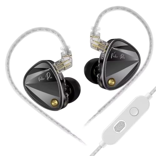 Image of KZ Vader Pro in-Ear Monitor Earphone with Triple Dynamic Drivers, Dual Mic, Silver-Plated Detachable Cable, Ergonomic Wired IEM with 0.75mm 2-Pin Connector & 3.5mm Jack (Standard Version)