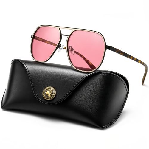 Image of SUNGAIT Polygon Aviator Sunglasses for Men Polarized Trendy Square Sun Glasses Retro Pilot Shades UV Protection