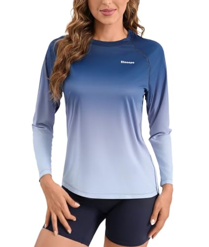 Eteoepo Rash Guard For Women, Womens Rash Guard Shirts Long Sleeve Swim Swimming Shirts Tops Lightweight Upf 50+ cover