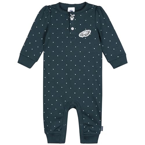 Gerber Baby Girls NFL Team Footless Coverall Eagles 0-3 Months