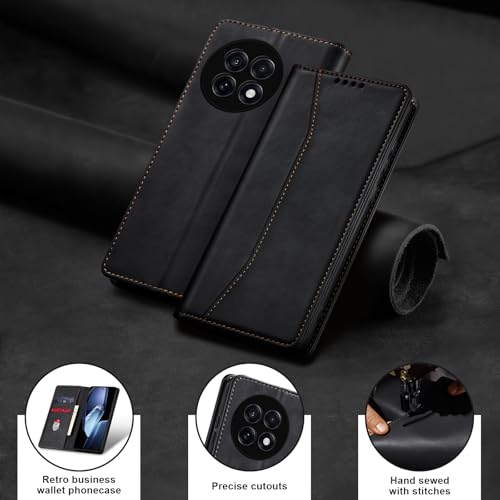 Image of Jasonyu Flip Wallet Case for OnePlus 13R,Black