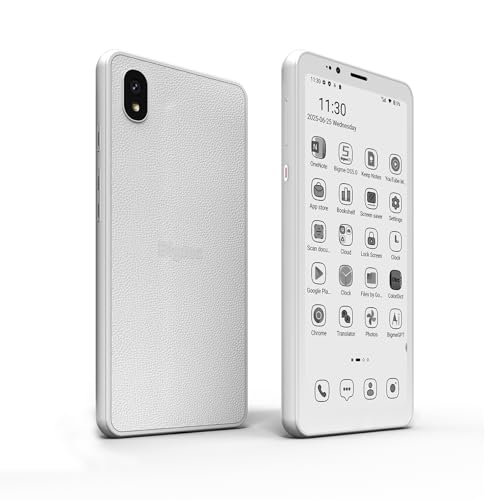 Bigme HiBreakS Epaper Smartphone 5 84 Zoll 6 GB + 128 GB 8-Kern-Prozessor 3300 mAh Dual-Kamera Android 14 4G TF-erweiterbar Schwarz-Weiß-Display Weiß