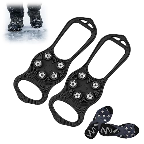 Universal Non-Slip Gripper Spikes, 2025 New Silicone Ice Cleats, Durable Stainless Steel Spikes, Portable Winter Traction Grips for Hiking Walking Climbing Fishing (1)