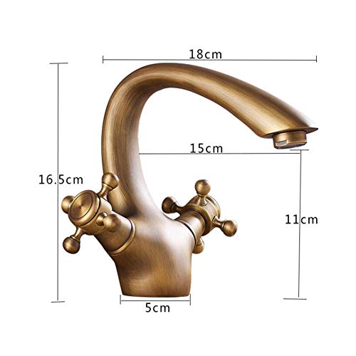 Grifo de lavabo sin salpicaduras negro bimando para renovar baño antiguo 2