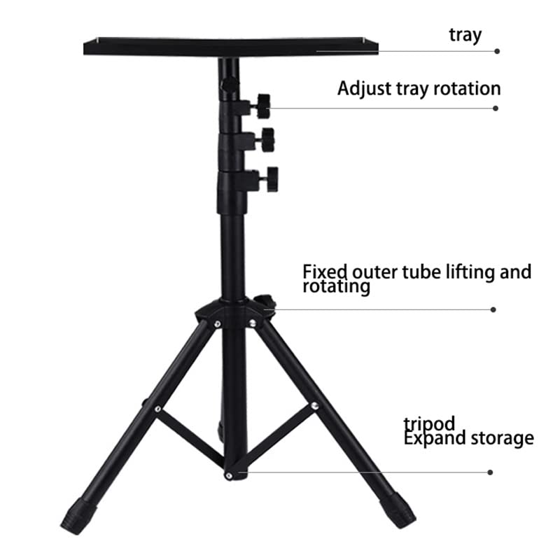 Soporte de proyector multi-función de piso con trípode telescópico ajustable y bandeja, montaje en techo miniatura 3