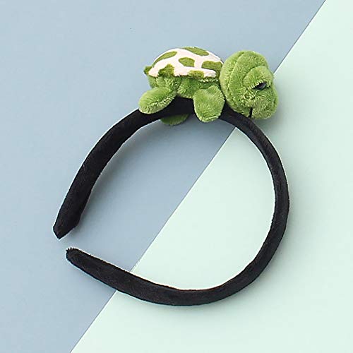 She's Shining Funny 3D Turtle Headband Women Animal Stuffed Plush Hair Hoop for Makeup Washing Face Green - Image 2