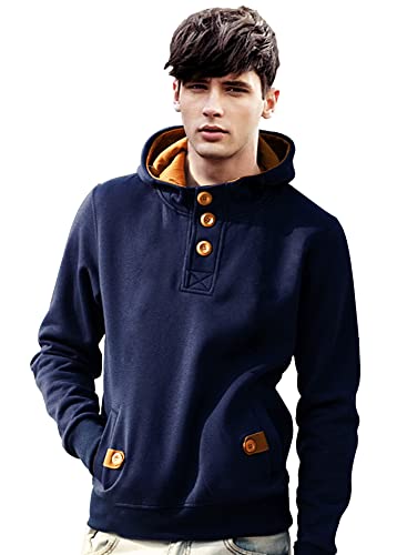 Image of EYEBOGLER Cotton Men Solid Hooded Neck Full Sleeves Casual Sweatshirt