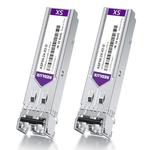 REDLUX 1G SFP�g�����V�[�o�[�A1000Base-SX SFP���W���[���A850nm MMF�A�f���A��LC�R�l�N�^�A�ő�550���[�g���ACisco SFP-1G-SX�AMeraki�AUbiquiti�AFortinet�ANetgear�ȂǂɑΉ� 2
