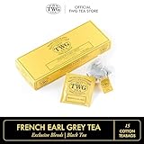 TWG Tea | French Earl Grey | Black Tea | Citrus Fruits & Blue Cornflowers | 15 Hand Sewn Cotton Tea Bags | Gift Set