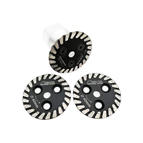 SHDIATOOL 40mm Diamond Cutting Wheel with removable 5/8-11 Arbor Plus 2PCS 40mm Cuting off Discs Wheel Blades Set for Cutting Engraving and Carving