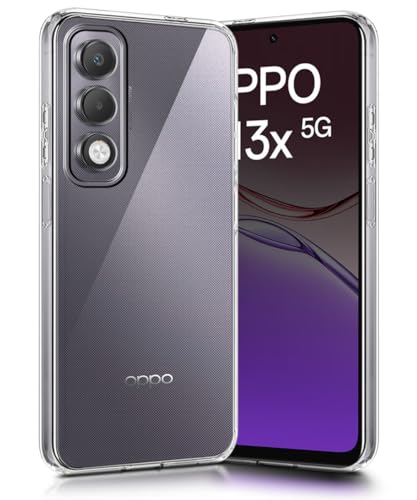 Image of WOW IMAGINE Transparent Back Cover Case for Oppo K13x 5G | Raised Bumps for Full Device & Camera Protection Shockproof TPU Silicone Back Case Mobile Cover - Transparent