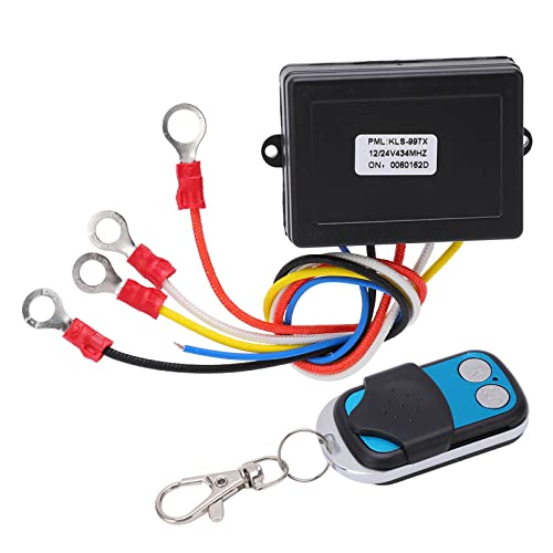 KIMISS Winch Remote Control Kit, 75ft Winch Remote Control Switch 434MHZ Receiver 12V 24V Universal for Car SUV Truck