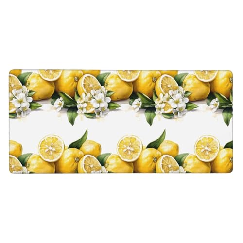 Sous-main de bureau fleur de citron pour ordinateur portable et PC