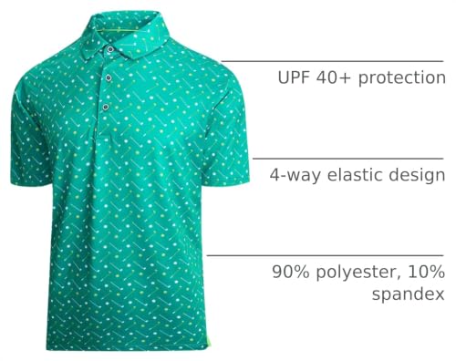 Image of Damipow Premium Golf Shirts for Men Dry Fit Performance Polo Short Sleeve Collared Shirt