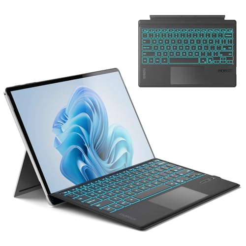 Inateck Surface Pro 7 Keyboard with Precision Touchpad, Bluetooth 5.3, 7-Color Backlight, Compatible...