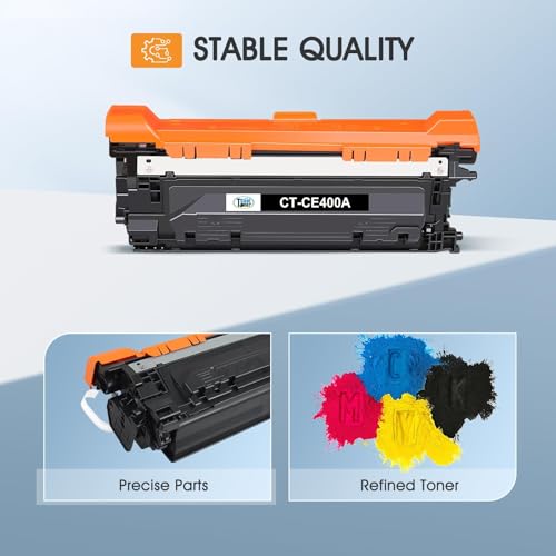 Image of 507A Toner Cartridge 4-Pack Compatible for HP 507A 507X CE400A CE401A CE402A CE403A 500 Color M551 Toner Cartridges for HP LaserJet Enterprise M551 M551n M551dn M551xh M570dn M570dw M575f Printer