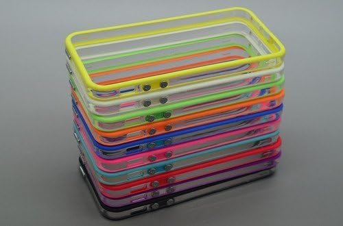 10pcs/lot Colorful Clear Bumper Frame TPU Case Cover for Iphone 5 5g w/ Volume Button