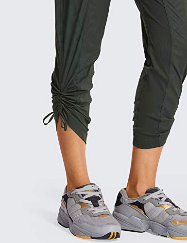 CRZ YOGA Feminino Studio Crop Joggers Listrado Treino Capri Calça Casual Viagem com Cordão - 25 pole