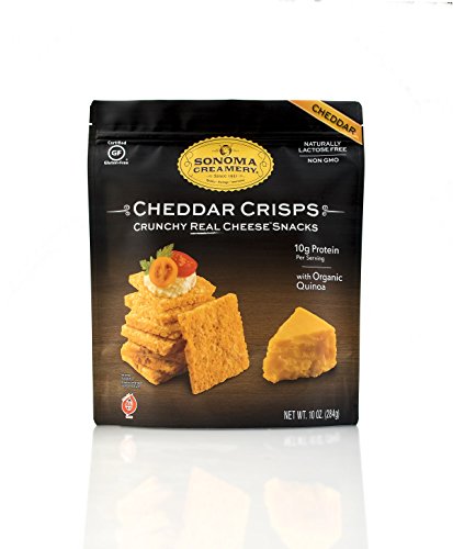 Sonoma Creamery Cheese Crisps - Cheddar, 10 Ounce, Savory Snack, High Protein, Low Carb, Gluten Free, Naturally Lactose Free, Wheat Free, Corn Free Snack