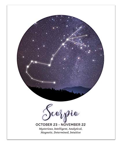 Scorpio Zodiac Star Constellation Circle Art Print - UNFRAMED - 8x10 inches | Scorpion Astrology Sign Poster by Peechy Prints