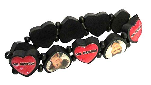 EXPANDABLE BRACELET One Direction-Hearts Red Wristband Bracelet Strand Charm