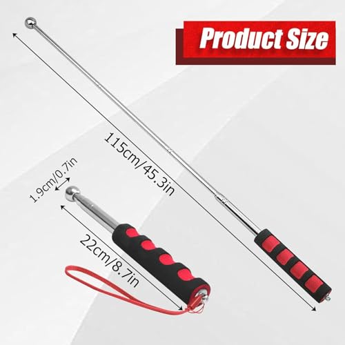 Masyrt Tige télescopique épaisse réglable de 115 cm– Marteau de détection de tambour creux pour la décoration de la maison, à l'inspection, à la construction – vue 2