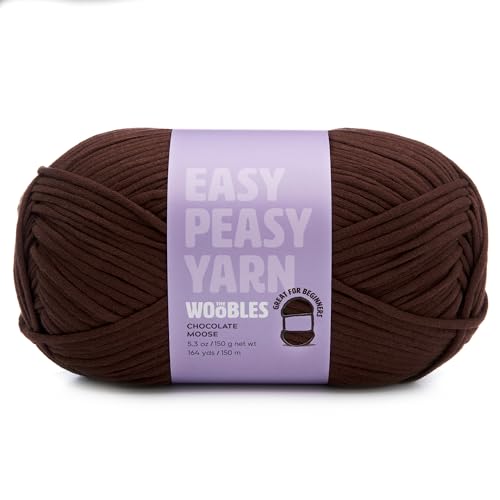 Woobles Easy Peasy Yarn for Beginners - Crochet & Knitting Yarn - Medium #4 Worsted - Cotton-Nylon Blend