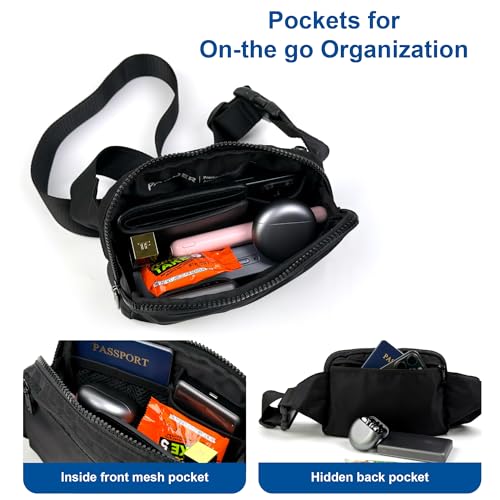 pander belt bag large 2l nylon fanny pack purse for women and men with adjustable strap