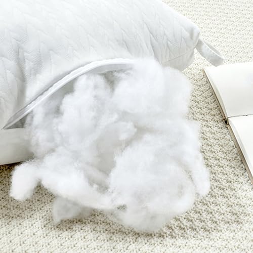Queen Size Pillows Set of 2, Fluffy Skin-Friendly Ultra Soft Microfiber Filling Hypoallergenic Pillow for Sleeping,Breathable Cooling Luxury Supportive Sleep Pillow for Side,Back,Stomach Sleepers - image 2