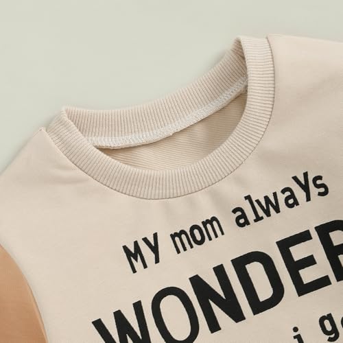 WZTYYDS Toddler Baby Boy Clothes Letter Print Long Sleeve Sweatshirt Tops Pants Sets Kids Fall Winter Contrast Outfit4