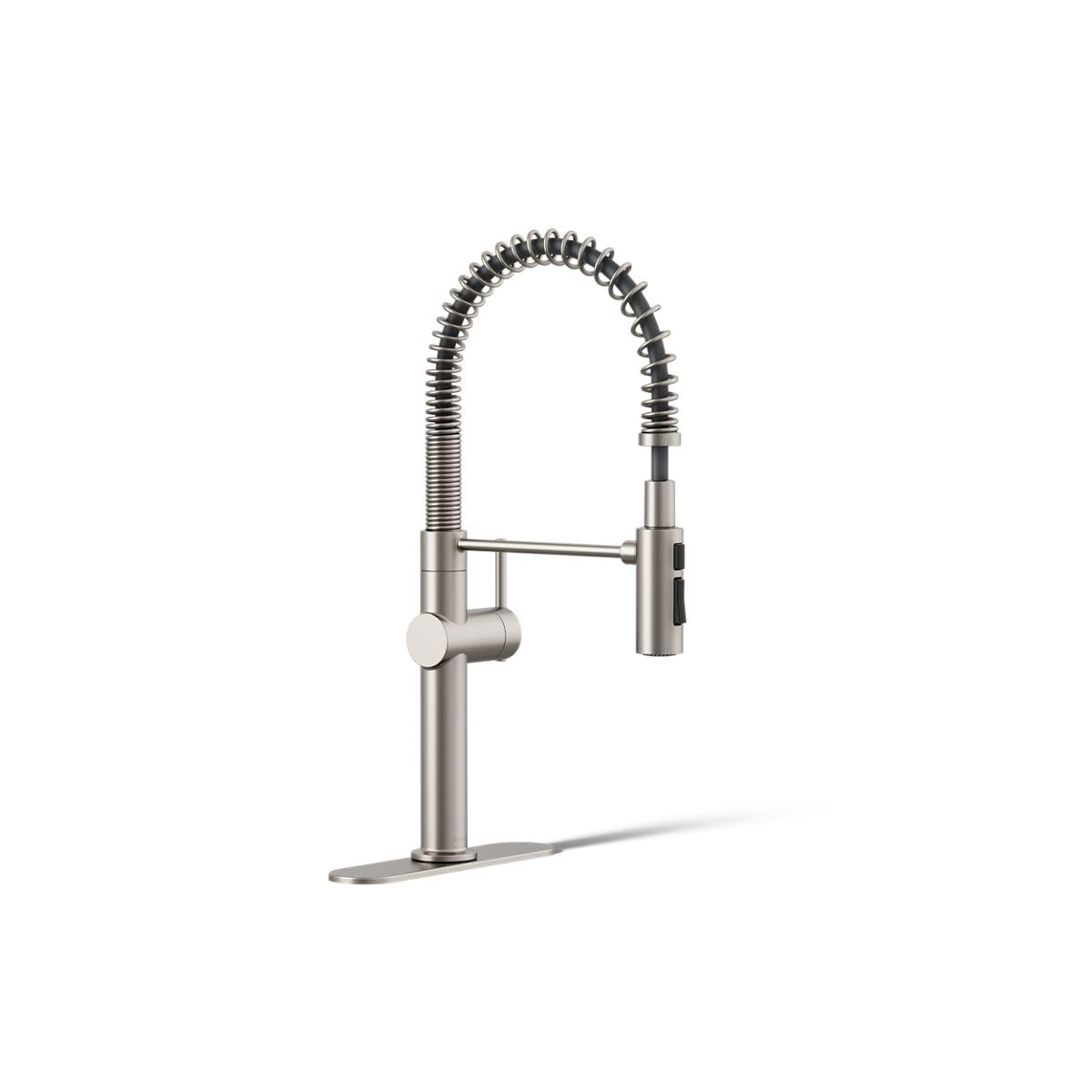 KOHLER 22973-VS Crue High-Arc Kitchen Faucet with Pull Down Spring Spout, Professional Pre-Rinse Kitchen Faucet, Commercial Faucet, Vibrant Stainless