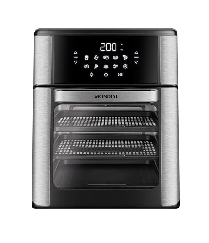 Fritadeira Air Fryer Forno Oven 12 Litros, Mondial, Preto/Inox, 2000W, 110V - AFO-12L-BI