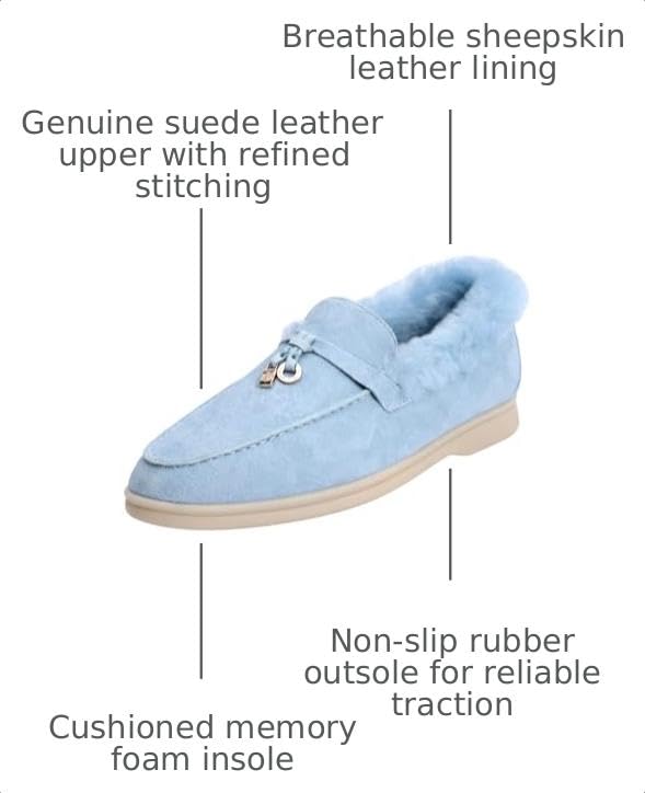 Image of Women's Summer Charms Suede Loafers - Premium Sheepskin Unlined Upper,Classic or Styles with Metal Detail for Casual, Office, Travel & All Day Wear